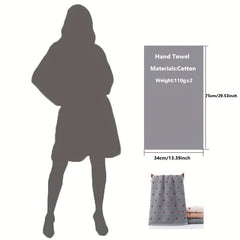 Heart Pattern Cartoon Hand Towel Absorbent Skin-Friendly 13 x 29in