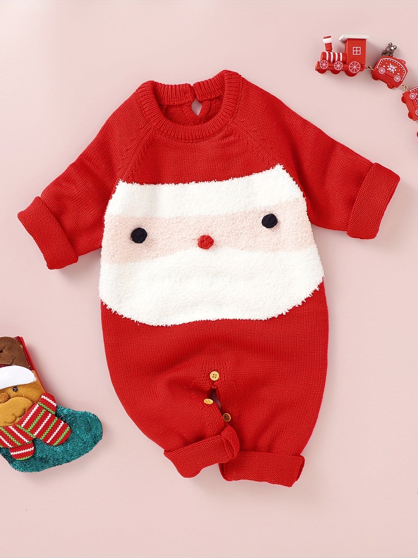 Christmas Knitted Sweater Romper for Baby Onesie