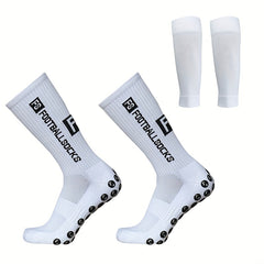 Anti Skid Silicone Football Socks Set Breathable Sweat Absorbent Mid Calf Socks