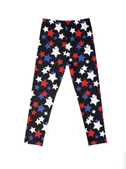 Girls Stretch Soft Leggings Stars Print Elastic Waist Thin Pants