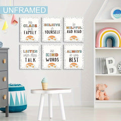 Boho Classroom Rules Poster Set, Middle School Classroom Decor