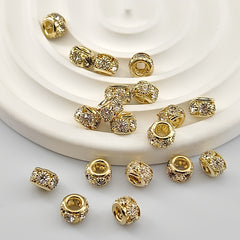 20 Pcs Round Beads Inlaid Rhinestone for DIY Jewelry Making