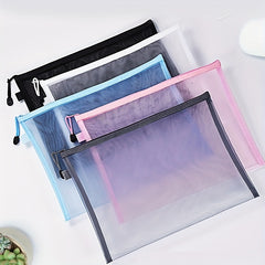 Nylon Mesh Pouch Cosmetic Bag Makeup Pencil Case Travel Bag