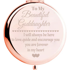 Compact Makeup Mirror for Goddaughter Birthday Wedding Graduation Travel Gift