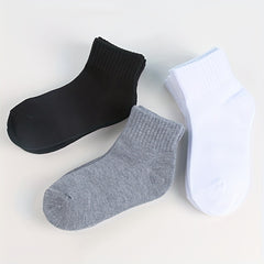 3 Pairs Boys High Elastic Breathable Comfy Socks For 4-12 Years