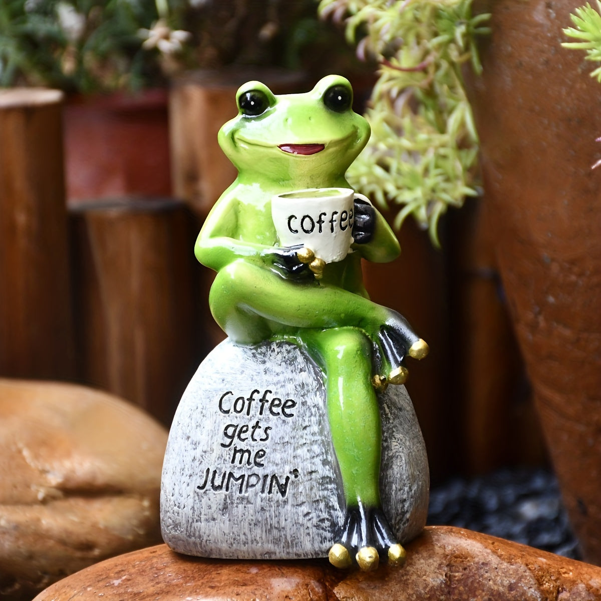 Cartoon Frog Statue for Garden Patio, Lawn Decor