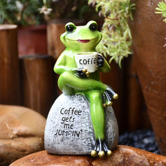 Cartoon Frog Statue for Garden Patio, Lawn Decor