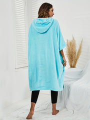 Plus Size Coral Fleece Hooded Dress Comfort Wearable Blanket