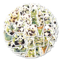 64pcs Cartoon Panda Stickers Pack For Kids Laptop Bike Decoration