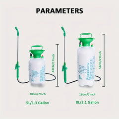 Garden Sprayer Pump & Wand Set 4.92-7.95L - Shoulder Strap - Portable