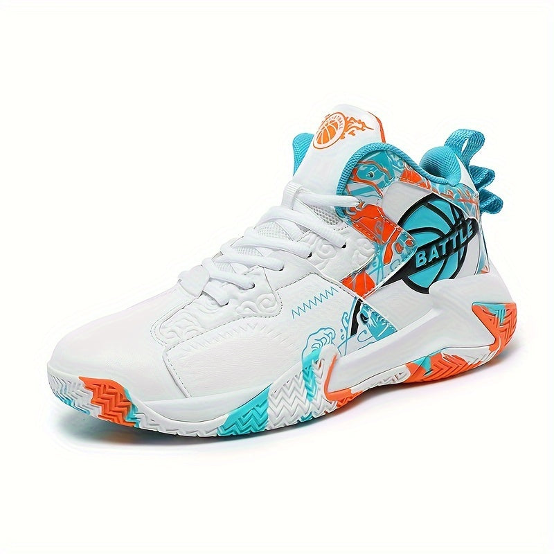 Men's Plus Size High Top Basketball Shoes Non-Slip Lace Up Sneakers