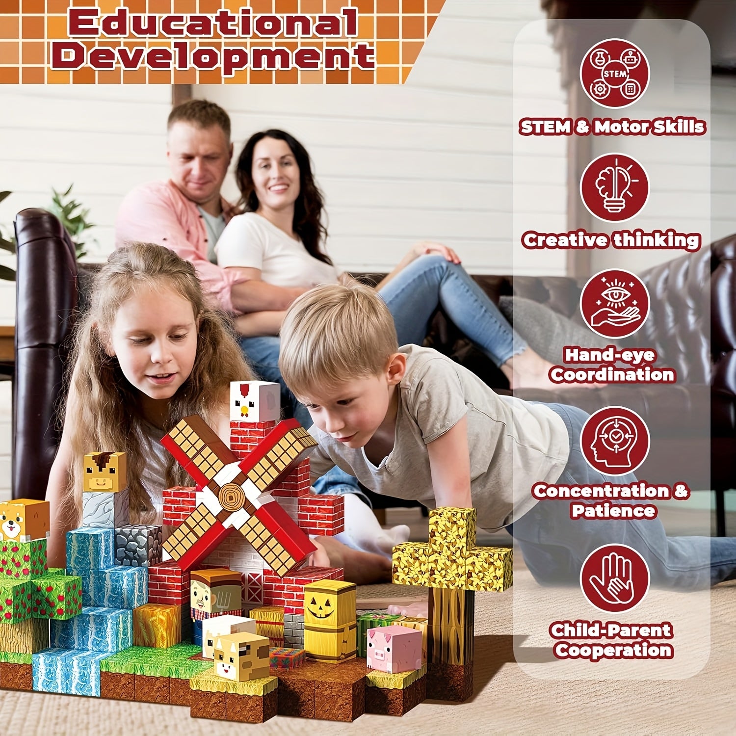 Magnetic Building Blocks Kids' Cube Toy Birthday Gift for Boys and Girls