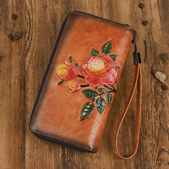 Women's Vintage Leather Handbag with Top Cowhide Large Capacity Phone Bag