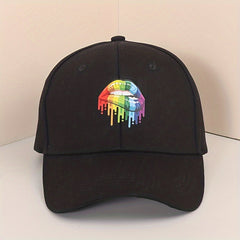 LGBT Rainbow Lip Baseball Cap Gay Pride Unisex Dad Hat Adjustable Sun Hats