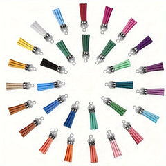 200pcs Acrylic Keychain Pendant with Tassel Decoration Set
