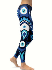 Stretch Eye Graphic Yoga Leggings for Women Moisture Wicking Fitness Pants