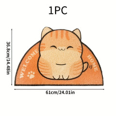 Cartoon Cat Litter Trapping Mat Non Slip Cat Feeding Pad