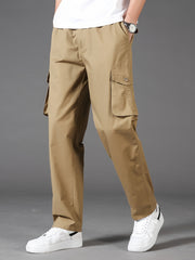 Men's High Waist Cargo Pants Workout Casual Pants With Pockets