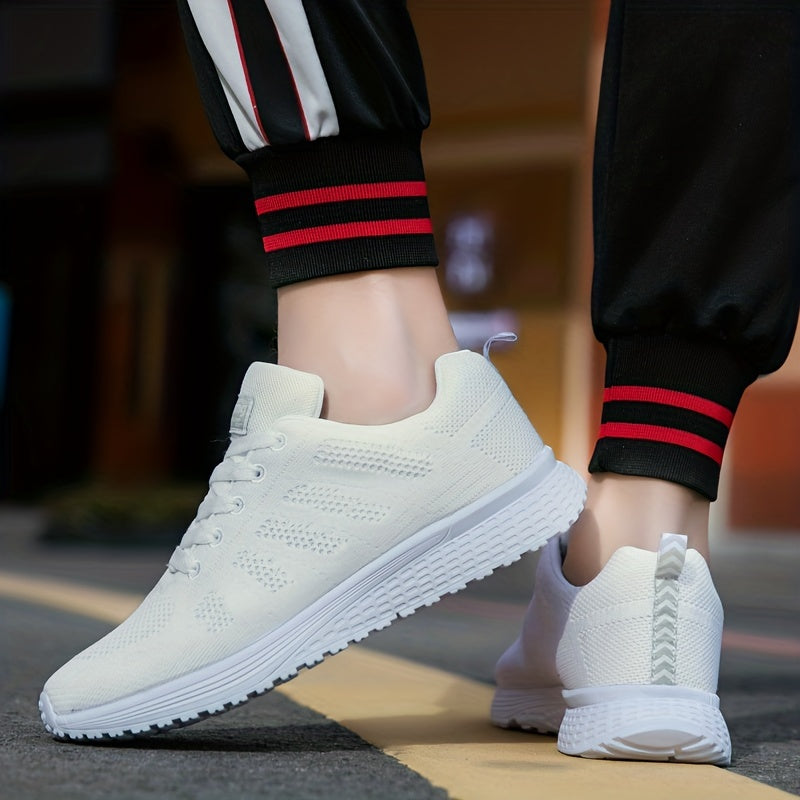 Thick Sole Shock Absorption Sneakers Lightweight Mesh Breathable Running Shoes