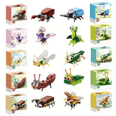 30pcs Animal Building Blocks Set Insects Bird Small Animal Assembly Model