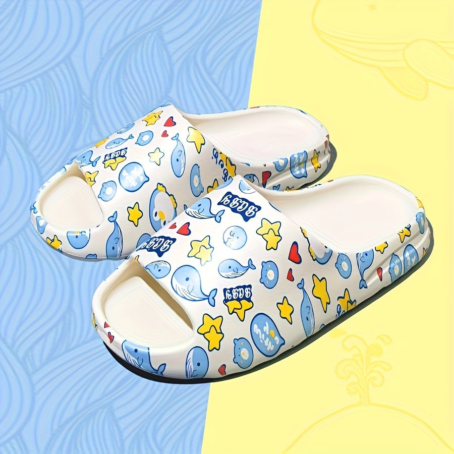 Women's Dolphin Print Cloud Slides Pillow Slippers