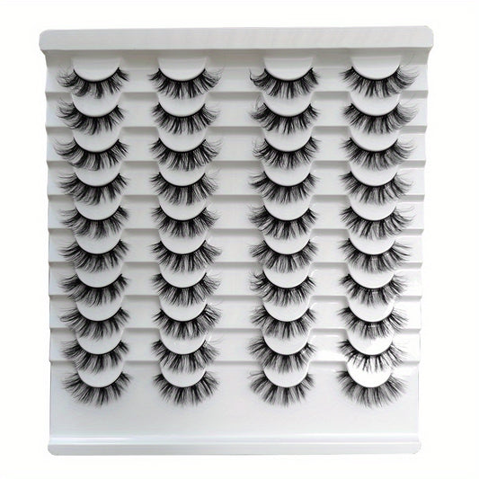 20 Pairs Faux Fluffy Curling False Lashes Pack