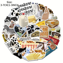 50pcs Salt Cow Butter Series Graffiti Stickers Waterproof DIY Diary Sticker Pack