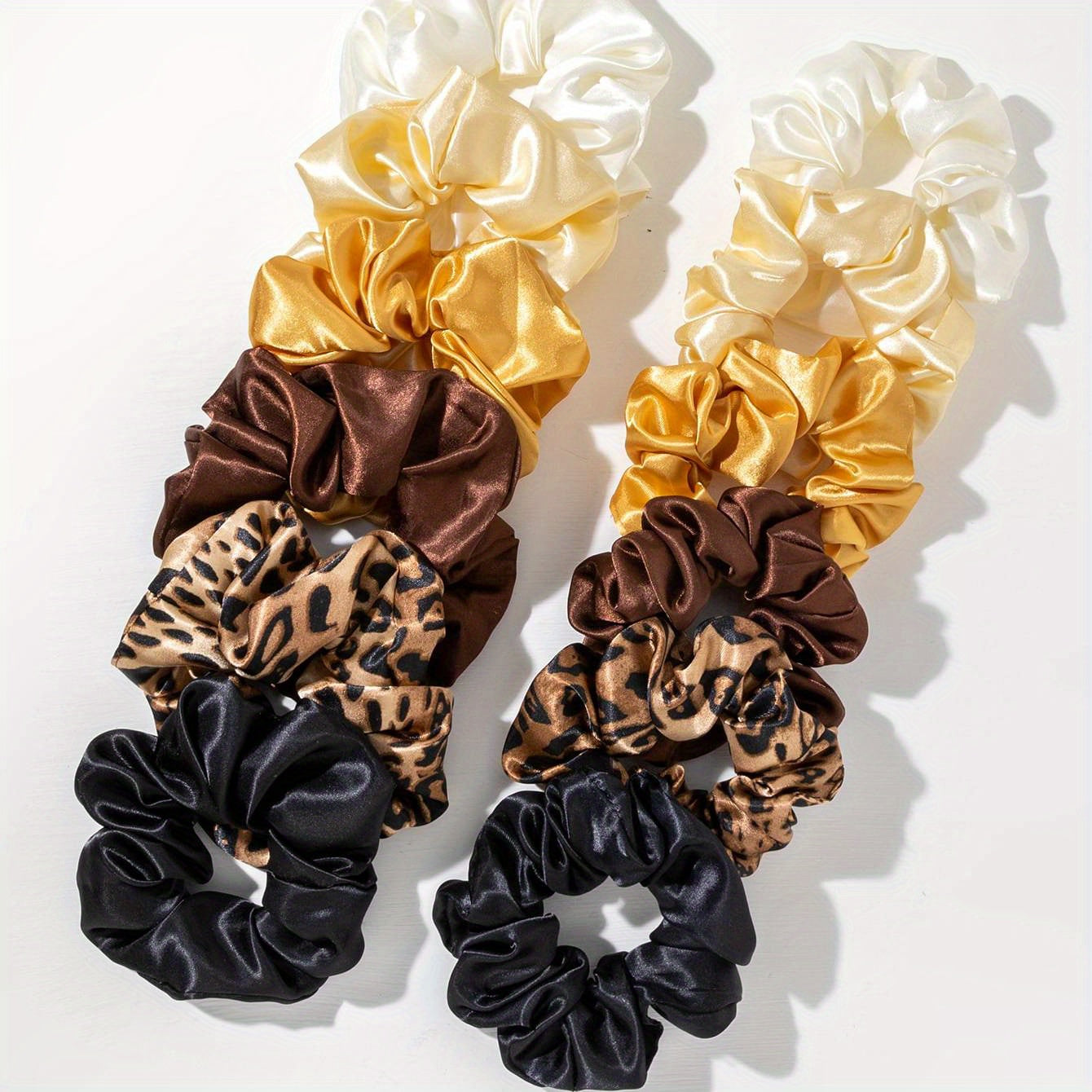 12pcs Leopard Print Scrunchie Hair Tie Y2K Hair Rope Accessory