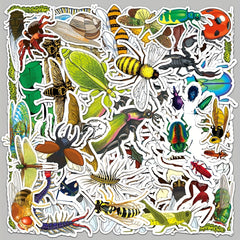 60pcs Insect Animal Waterproof Graffiti Stickers for DIY Phone Luggage