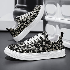 Men's Ink Wash Painting Canvas Sneakers Casual Walking Shoes