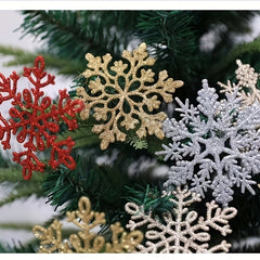 5pcs Glitter Snowflake Ornaments Christmas Tree Decoration