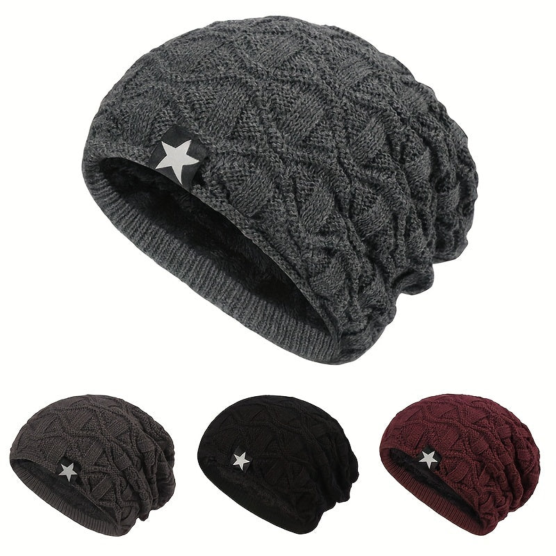 Winter Beanies Velvet Knitted Warm Hat Ear Protection Hat