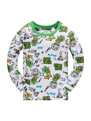 Boys Dino Pajama Set Long Sleeve Top & Pants