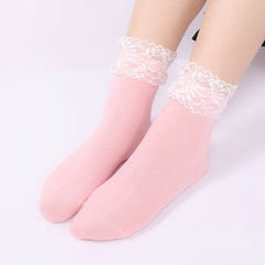 Lace Crew Socks Lightweight Comfy Mid-tube Stockings