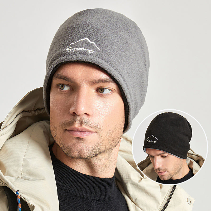 Men's Warm Wool Skull Hat Winter Ski Beanie Fleece Lined Running Cap