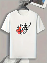 Berry Pattern Print Men's Comfy Sports T-shirt Graphic Tee