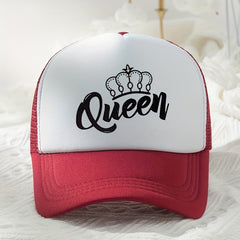 Queen Crown Trucker Hat Mesh Breathable Baseball Cap Casual Dad Hats