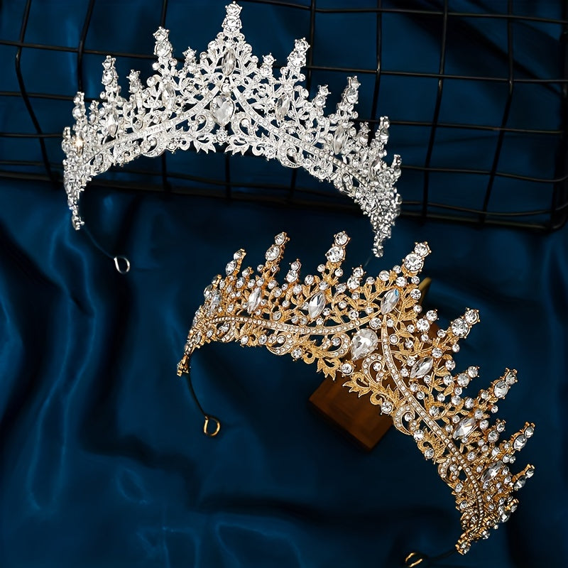 Princess Royal Style Tiara Rhinestone Crown Hair Accessories for Women Girls