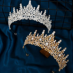 Princess Royal Style Tiara Rhinestone Crown Hair Accessories for Women Girls