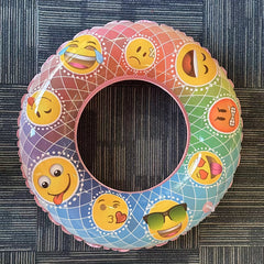 1pc Inflatable Smiley Face Swimming Ring Outdoor Pool Swim Ring