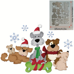 1pc Christmas Animals Dogs Elk Metal Cutting Dies for Card Making