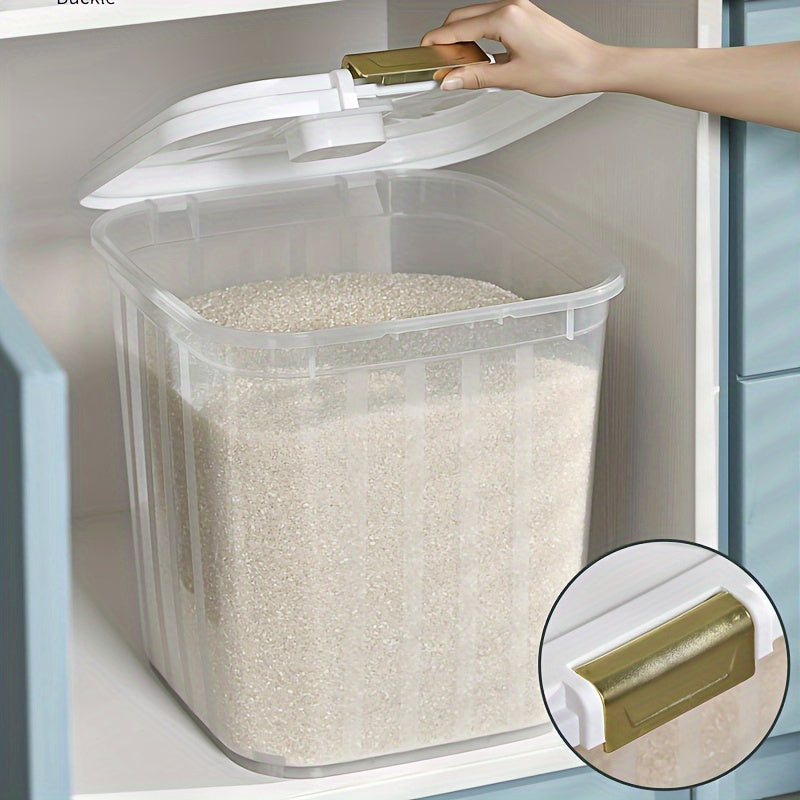 1PC Grain Storage Container Transparent Rice Bucket Pet Food Storage Box