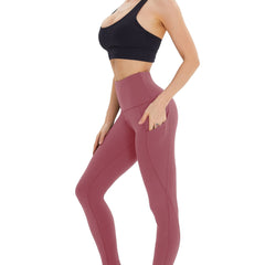High Waisted Yoga Pants With Pockets Wide Waistband Leggings