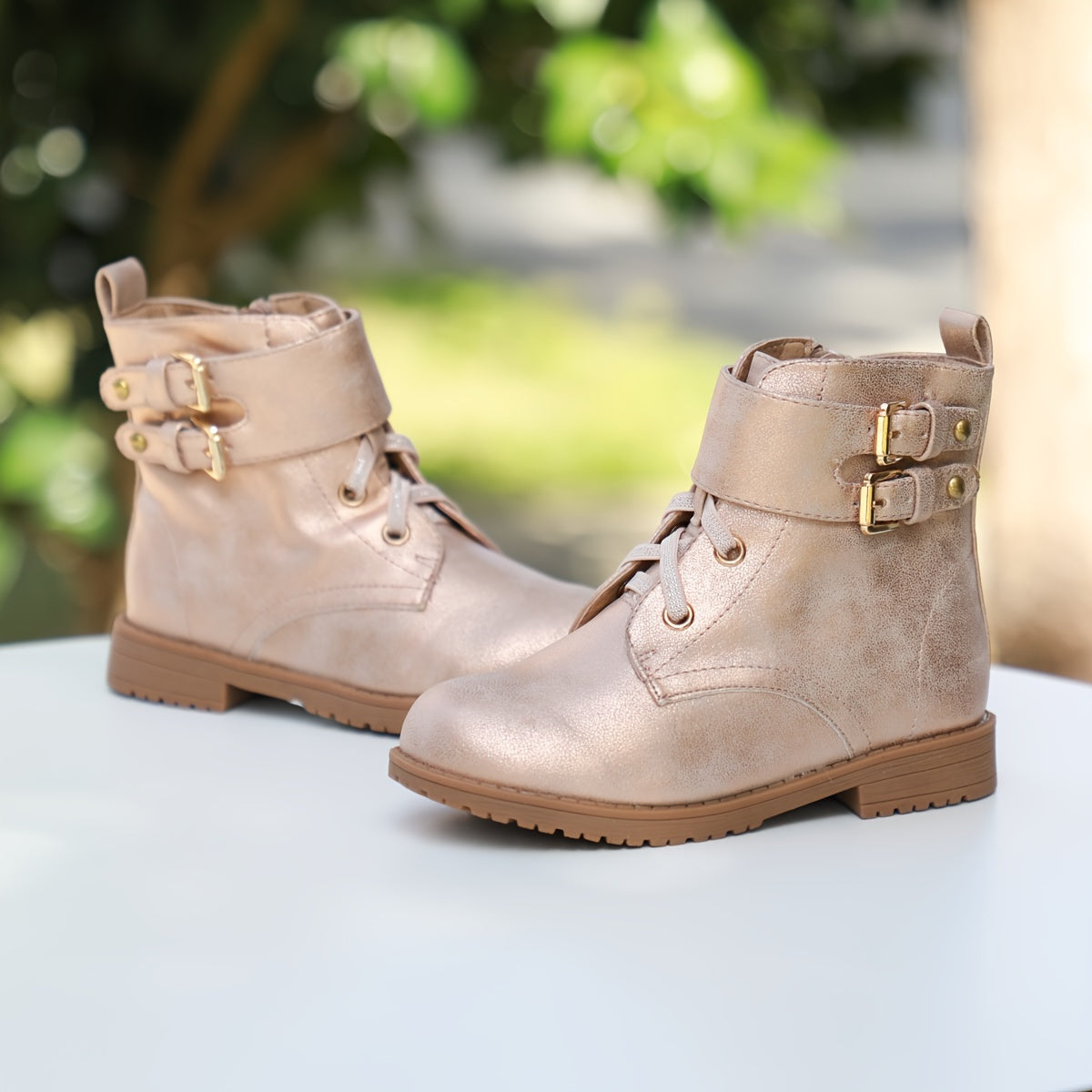 Girls' Wear-Resistant Solid Boots for Indoor Outdoor Travel