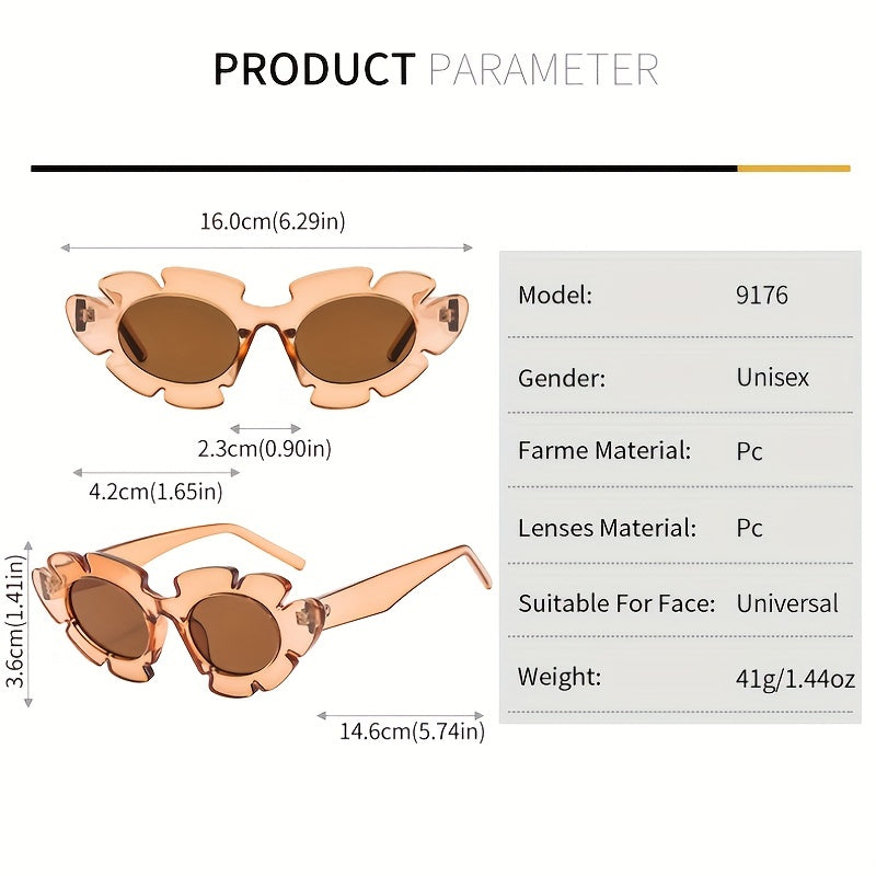 Men's Flowers Shaped Frame Sunglasses UV Protection Unisex Sunglasses