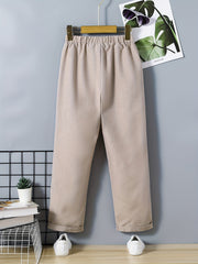 Solid Comfy Casual Trousers for Big and Tall Boys
