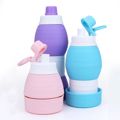Creative Silicone Foldable Water Bottle Telescopic Water Cup for Outdoor Sports