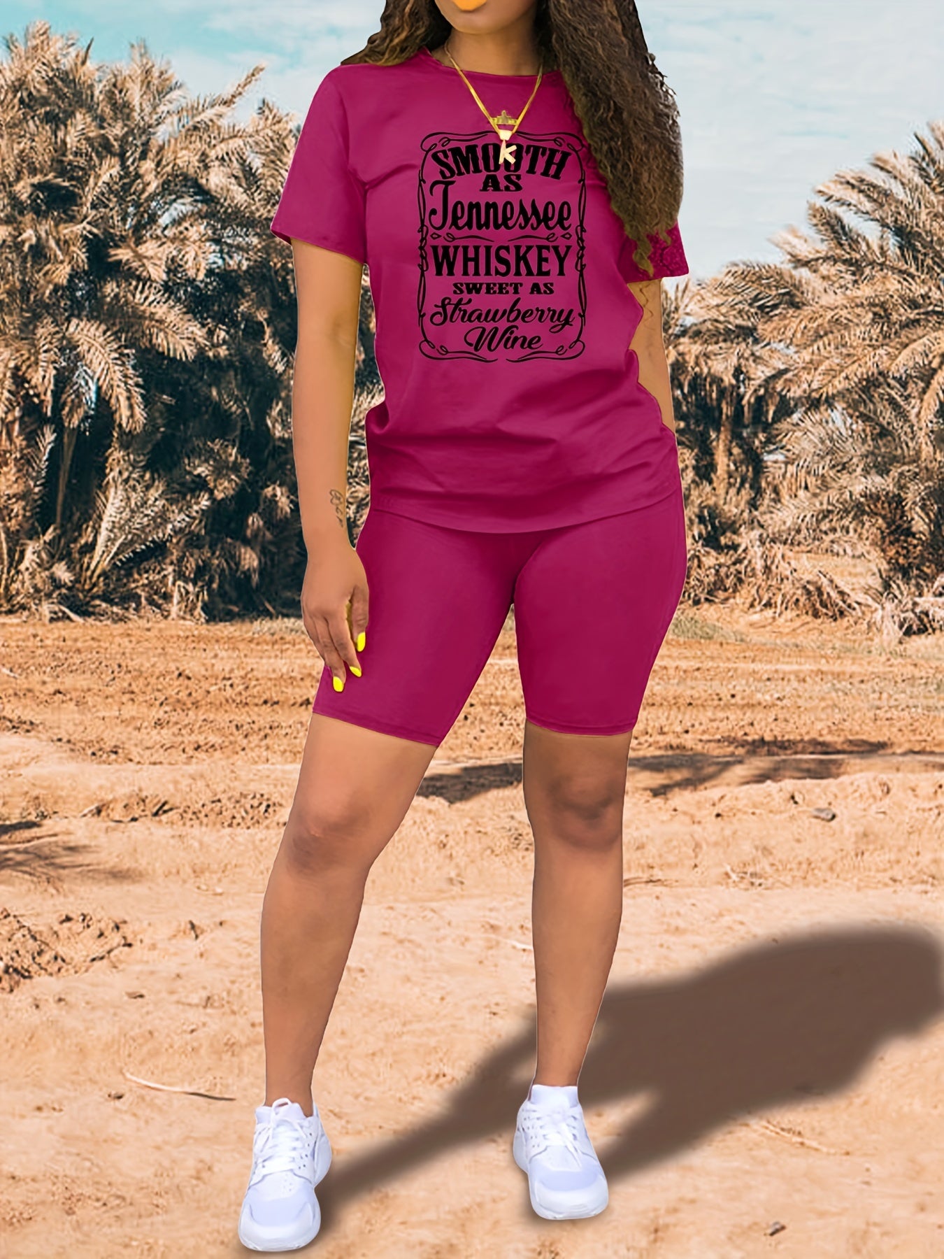 Spring & Summer Two-piece Set Tee & Shorts Outfit