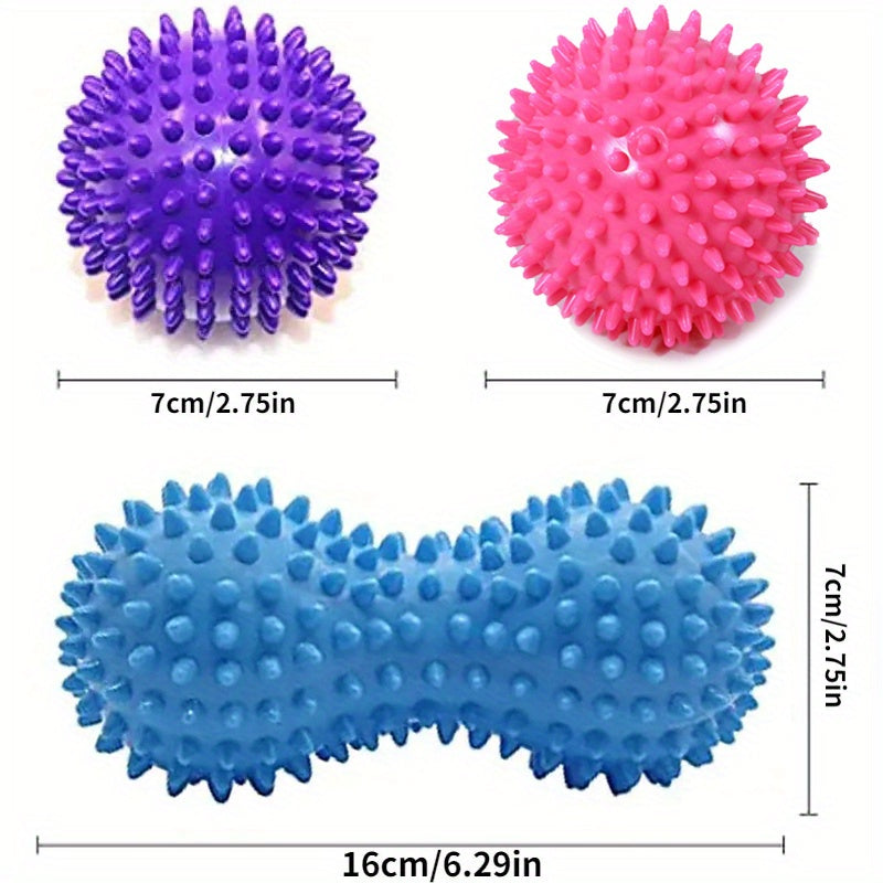 3pcs Yoga Massage Ball Set for Muscle Relaxation