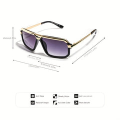 Men's Metal Frame Sunglasses Casual Mixed Decorative Eyewear